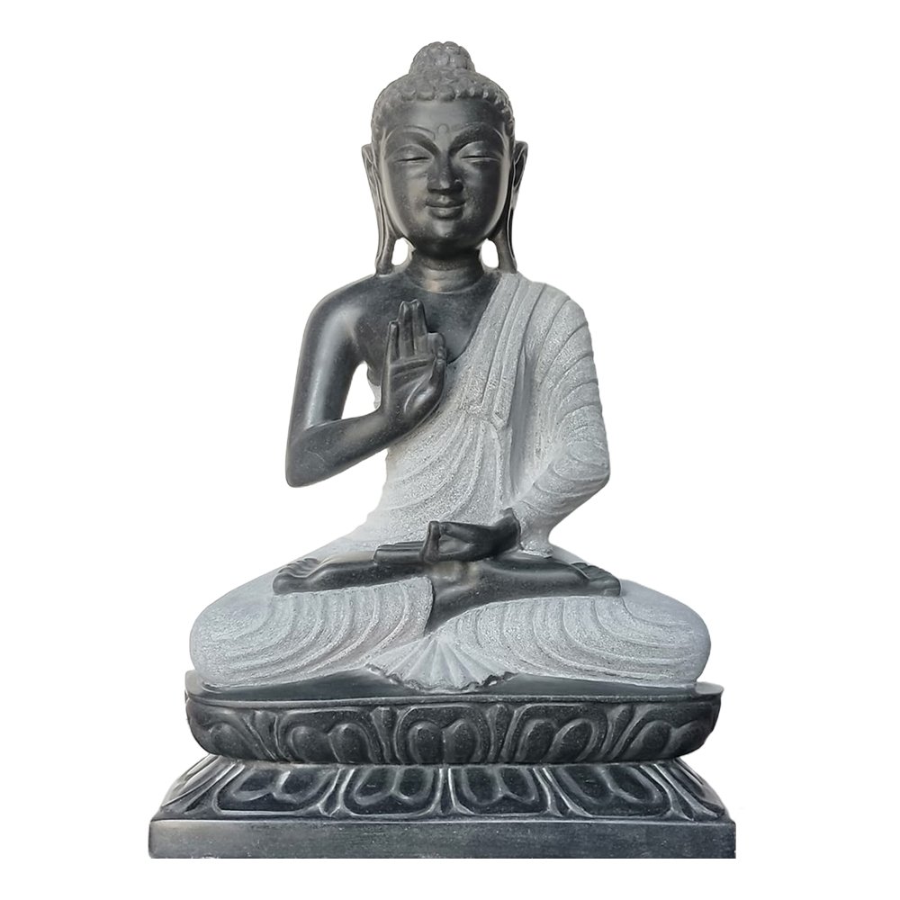 BLACK MARBLE BUDDHA STATUE