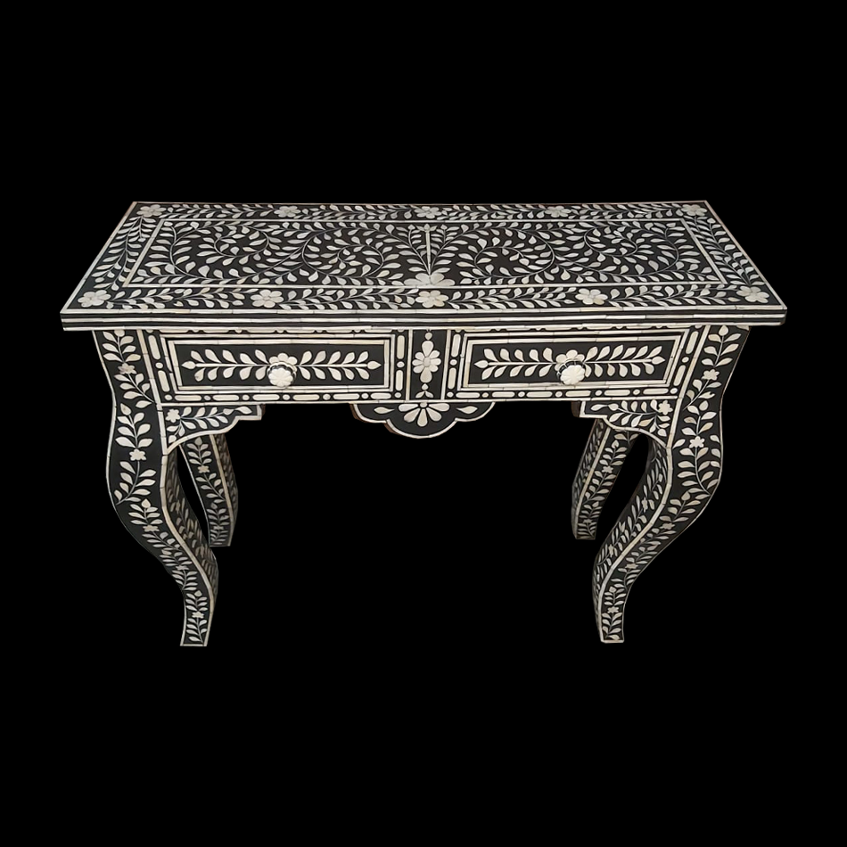 Console table with drawers and bone work