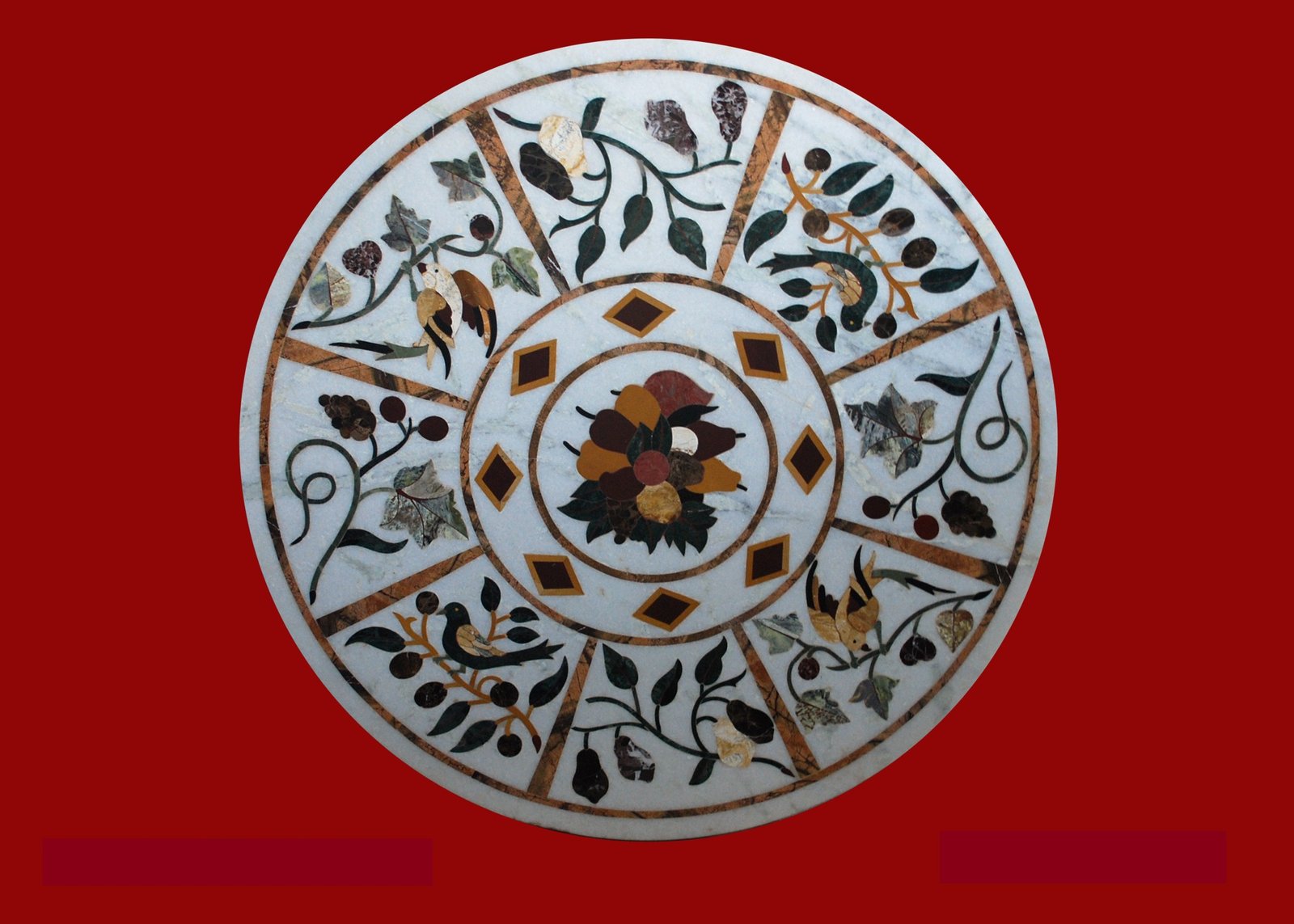 MARBLE TABLE TOP WITH INLAY WORK
