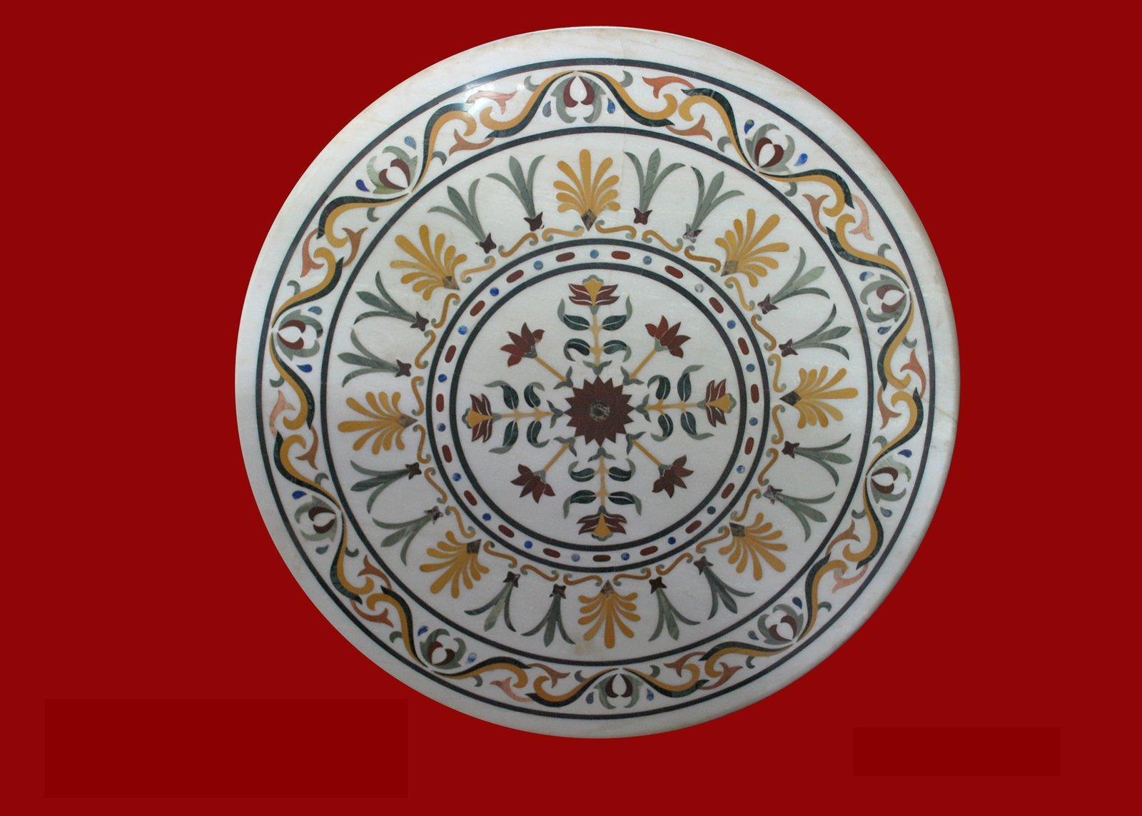 MARBLE TABLE TOP WITH INLAY WORK