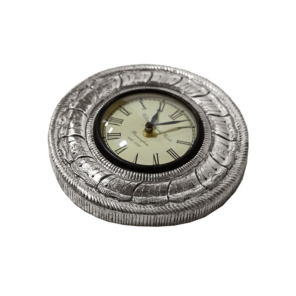 Silver Round Clock