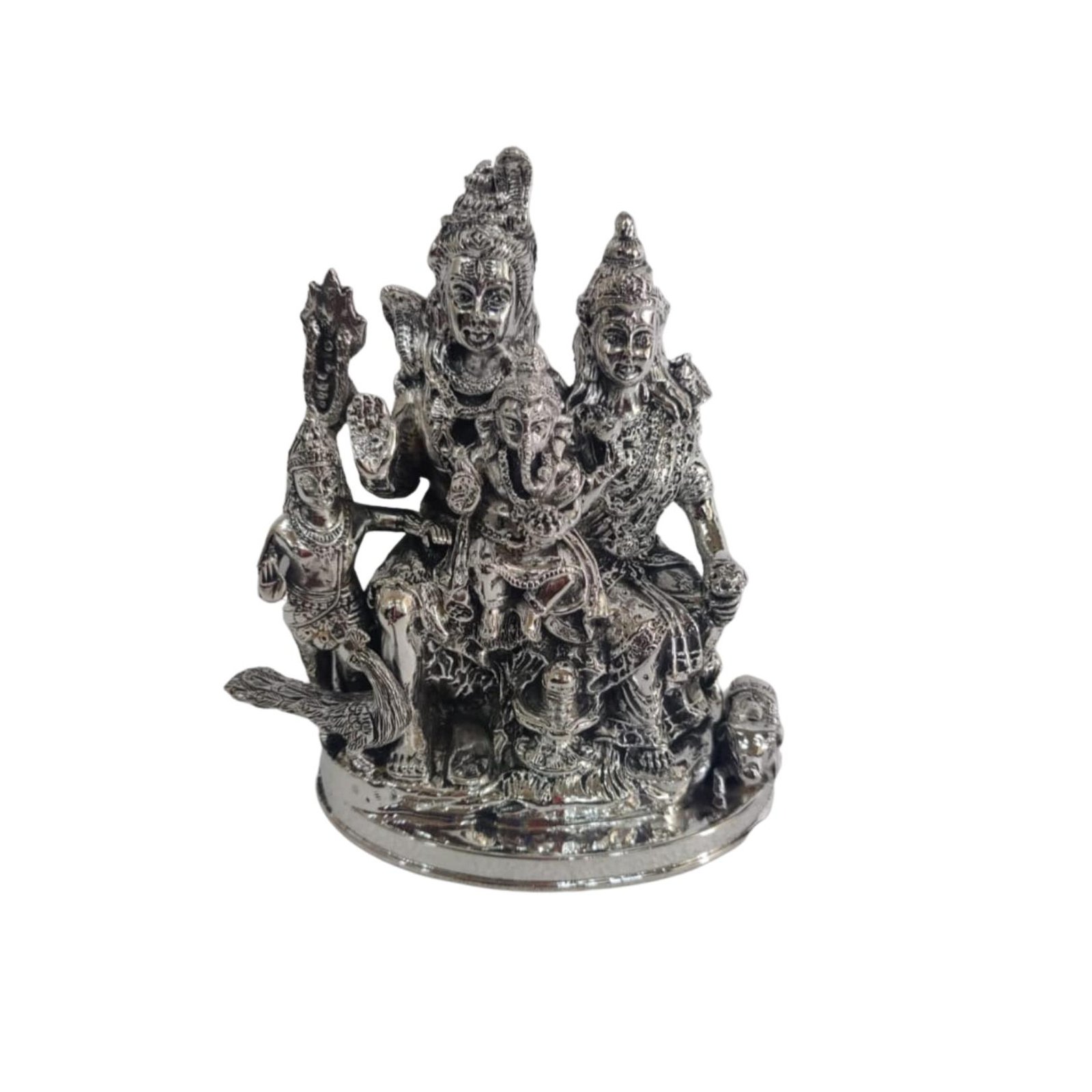 Pure Silver Shiv Parivar Idol
