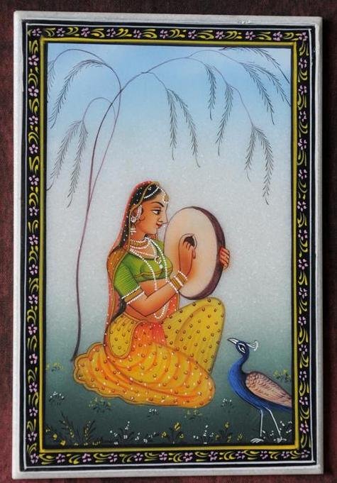 RAGINI PAINITNG ON MARBLE