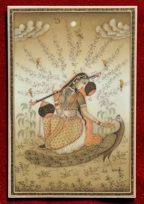 RAGINI PAINITNG ON MARBLE