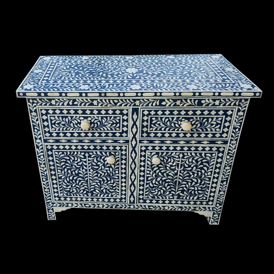Side table with bone work
