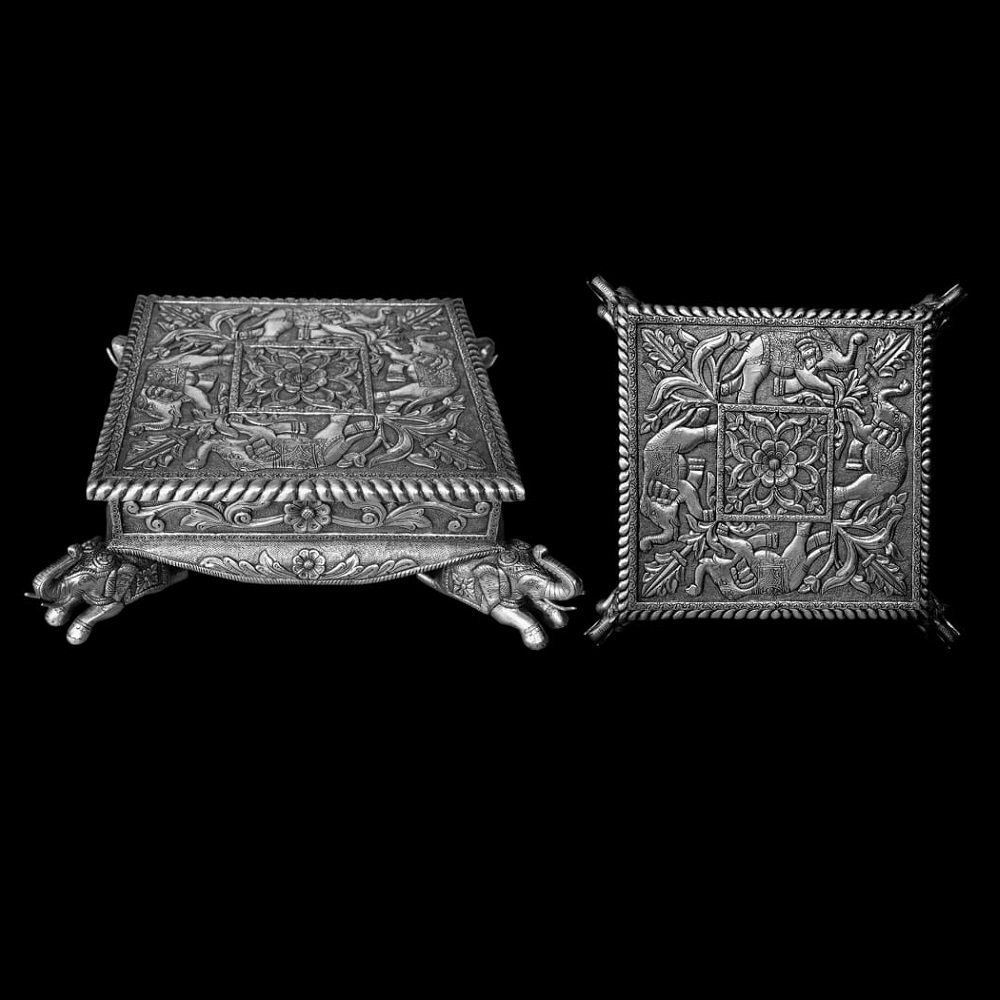 Silver Chowki (Elephant Design)