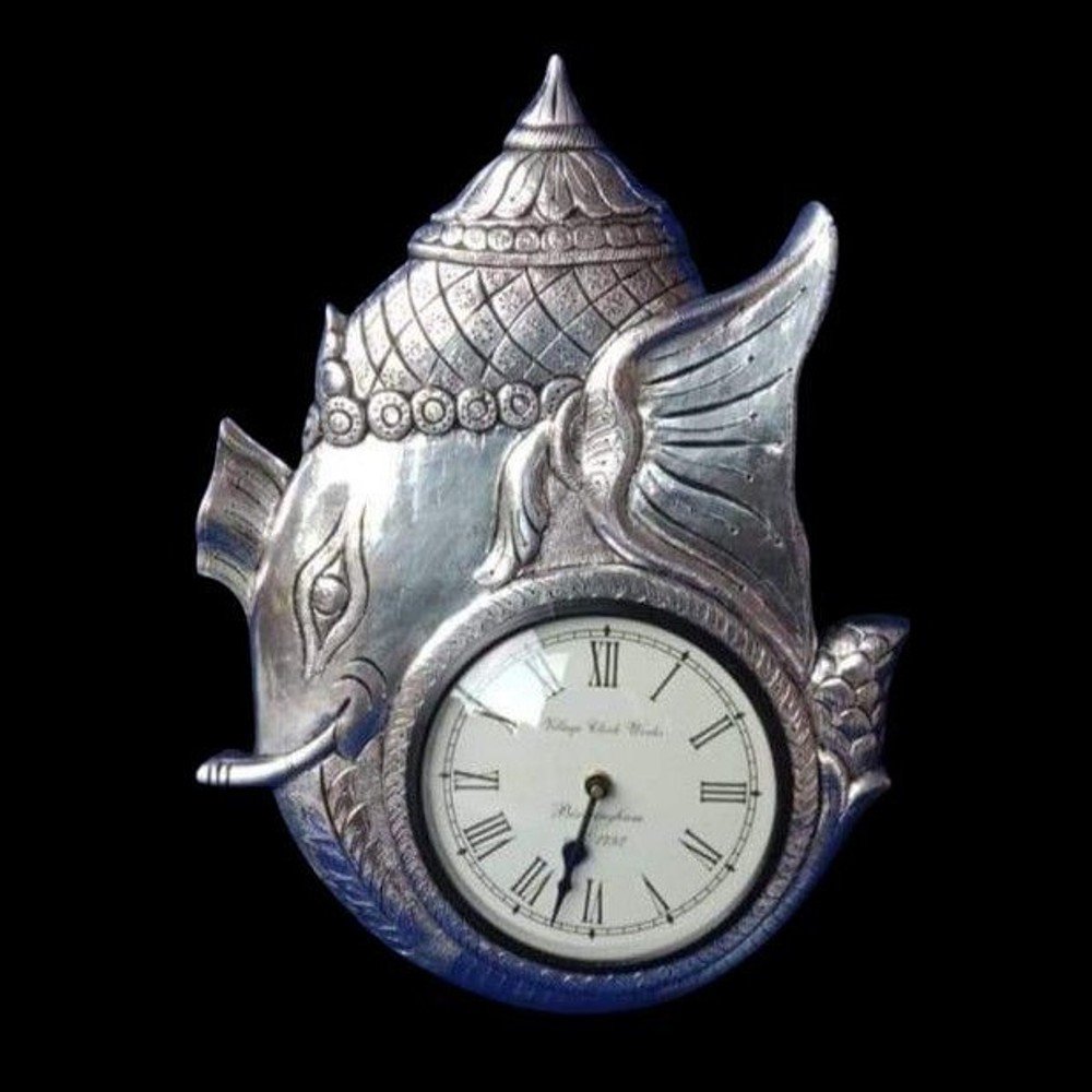 Silver Clock ( Elephant Design )