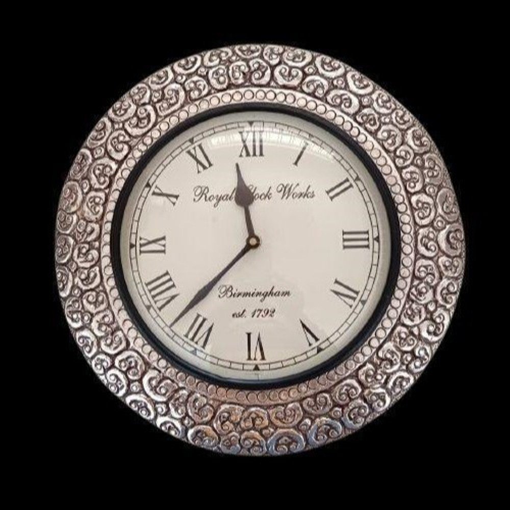 Silver Wall Clock