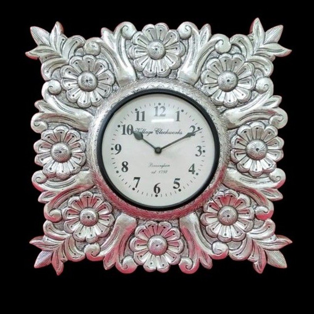 Silver Wall Clock