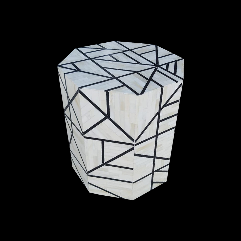 Stool with camel bone work