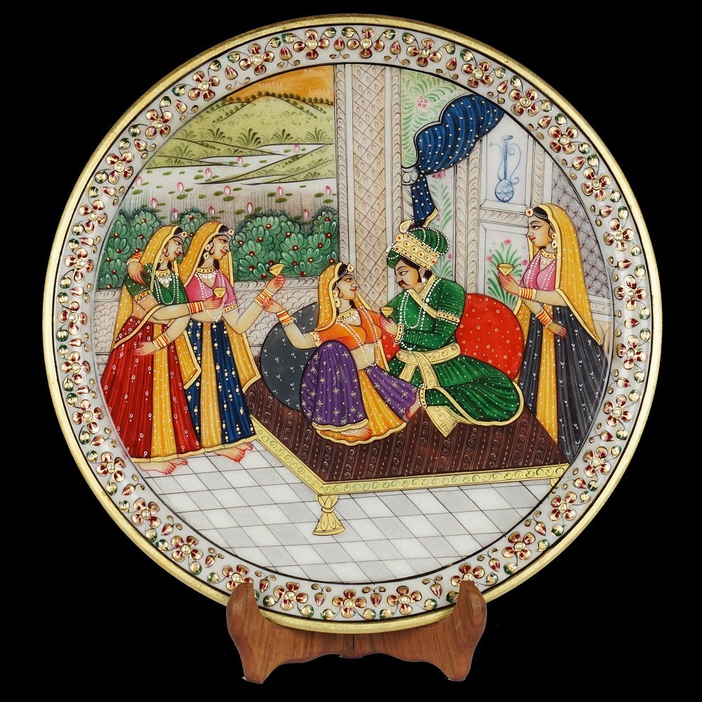 WHITE MARBLE RAJA RANI PLATE