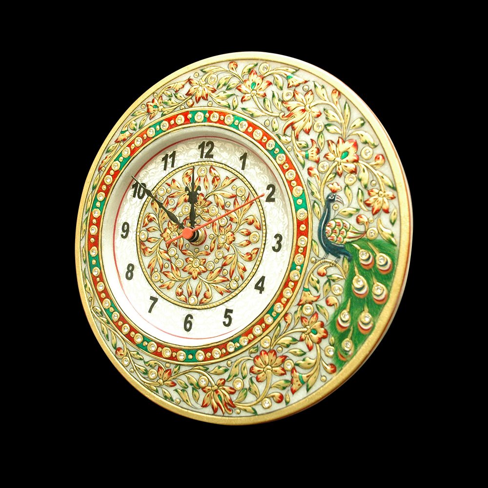 WHITE MARBLE TABLE CLOCK